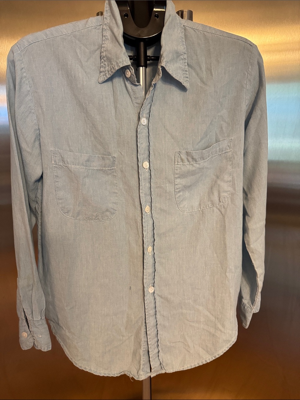 Ag Adriano Goldschmied Light Blue Casual Button-Down Shirt